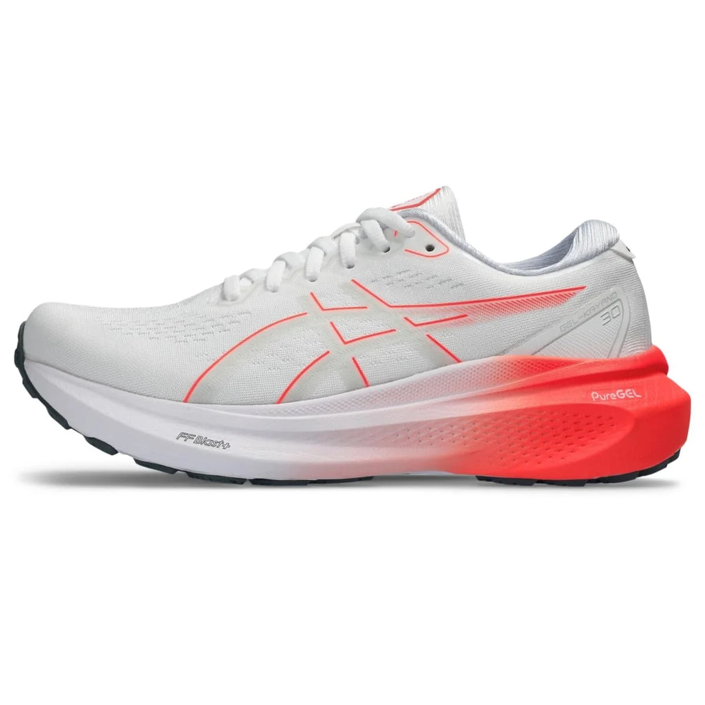 ASICS Women's Gel-Kayano 30 Running Shoes, Size 10 US ( Standard ), White/Sunrise RED